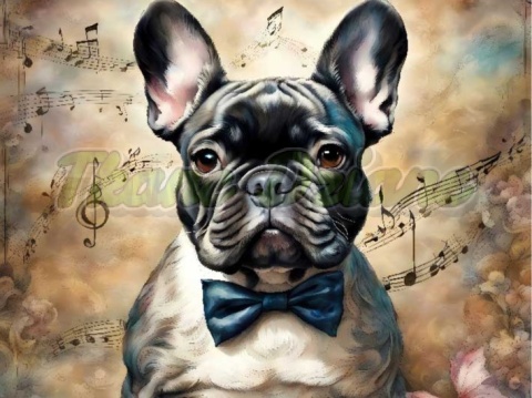 PANEL DRUKOWANY AKWARELOWE PSY -BULLDOG FRANCUSKI NR 70