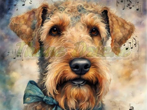 PANEL DRUKOWANY AKWARELOWE PSY -AIREDALE TERRIER NR 49