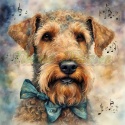 PANEL DRUKOWANY AKWARELOWE PSY -AIREDALE TERRIER NR 49