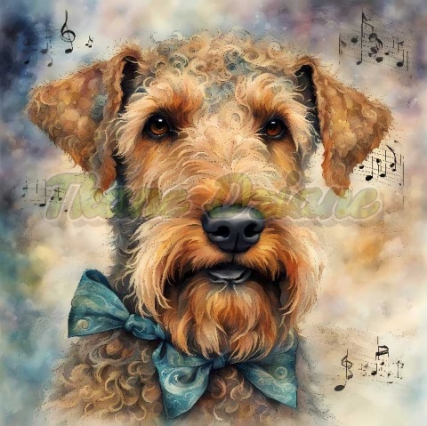 PANEL DRUKOWANY AKWARELOWE PSY -AIREDALE TERRIER NR 49