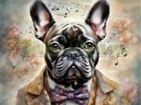 PANEL DRUKOWANY AKWARELOWE PSY -BULLDOG FRANCUSKI NR 33