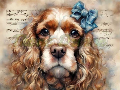 PANEL DRUKOWANY AKWARELOWE PSY -COCKER SPANIEL NR 32