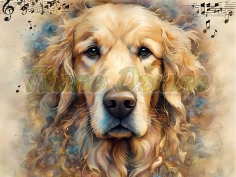 PANEL DRUKOWANY AKWARELOWE PSY -GOLDEN RETRIEVER NR 37