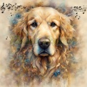 PANEL DRUKOWANY AKWARELOWE PSY -GOLDEN RETRIEVER NR 37
