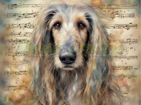 PANEL DRUKOWANY AKWARELOWE PSY -CHART AFGAŃSKI NR 48