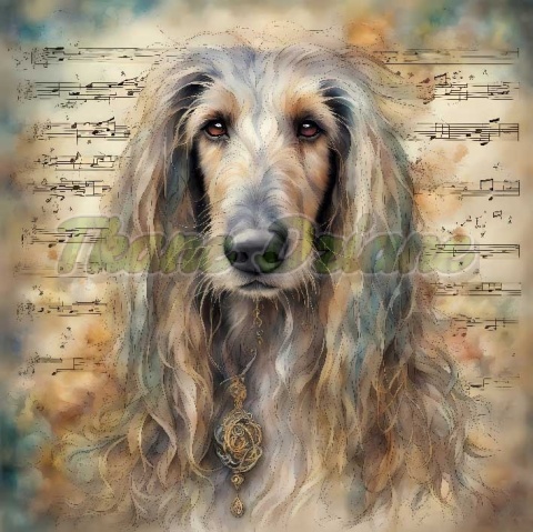 PANEL DRUKOWANY AKWARELOWE PSY -CHART AFGAŃSKI NR 48