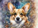 PANEL DRUKOWANY AKWARELOWE PSY -CORGI NR 65