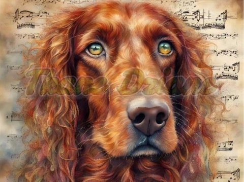 PANEL DRUKOWANY AKWARELOWE PSY -SETER IRLANDZKI NR 39