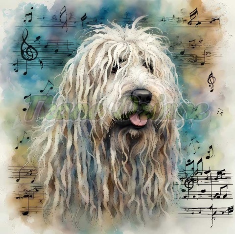 PANEL DRUKOWANY AKWARELOWE PSY -KOMONDOR NR 42