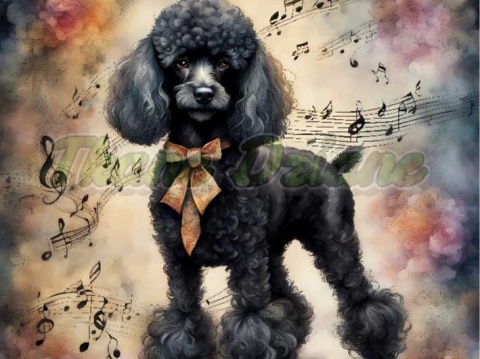 PANEL DRUKOWANY AKWARELOWE PSY -PUDEL NR 58