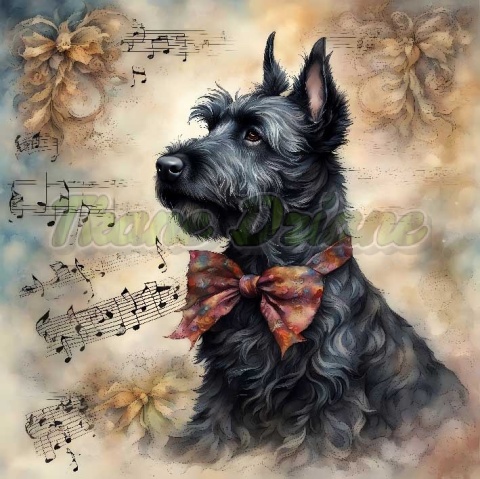 PANEL DRUKOWANY AKWARELOWE PSY -TERIER SZKOCKI NR 60