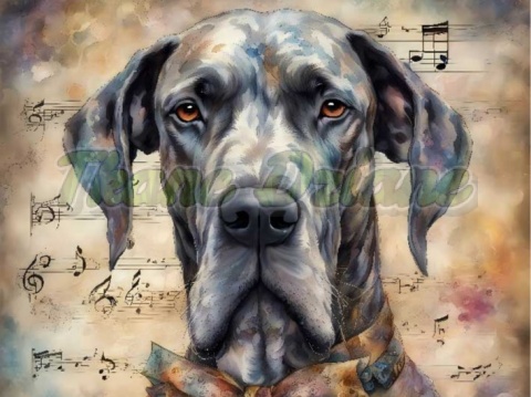 PANEL DRUKOWANY AKWARELOWE PSY -DOG NIEMIECKI NR 31