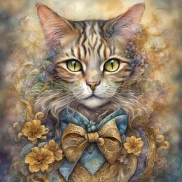 PANEL DRUKOWANY AKWARELOWY KOT - TONKIJSKI NR 2