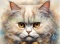 PANEL DRUKOWANY AKWARELOWY KOT - PERSKI NR 9
