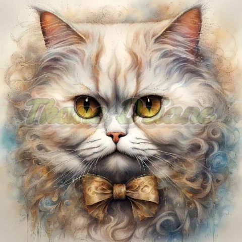 PANEL DRUKOWANY AKWARELOWY KOT - PERSKI NR 9