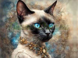 PANEL DRUKOWANY AKWARELOWY KOT - SYJAMSKI NR 6