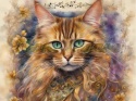 PANEL DRUKOWANY AKWARELOWY KOT - SOMALIJSKI NR 5