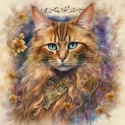 PANEL DRUKOWANY AKWARELOWY KOT - SOMALIJSKI NR 5