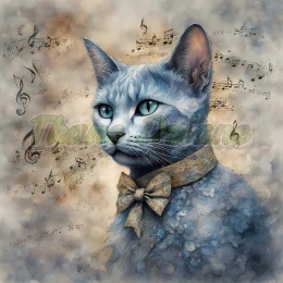 PANEL DRUKOWANY AKWARELOWY KOT - ROSYJSKI NIEBIESKI NR 7