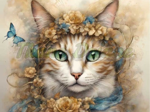 PANEL DRUKOWANY AKWARELOWY KOT - SNOWSHOE NR 3