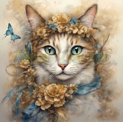 PANEL DRUKOWANY AKWARELOWY KOT - SNOWSHOE NR 3