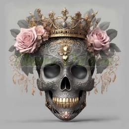 PANEL DRUKOWANY CZASZKA Z RÓŻOWYMI KWIATAMI NR 3