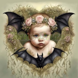 PANEL DRUKOWANY DZIECKO Z NIETOPERZEM NR 2