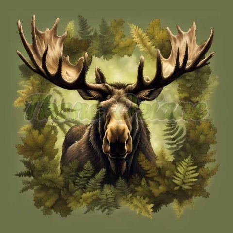 PANEL DRUKOWANY Z MCHU I PAPROCI- ŁOŚ