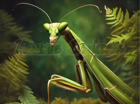 PANEL DRUKOWANY Z MCHU I PAPROCI- MODLISZKA