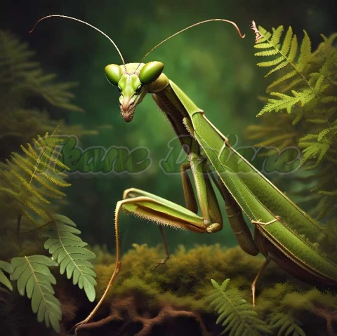 PANEL DRUKOWANY Z MCHU I PAPROCI- MODLISZKA