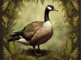 PANEL DRUKOWANY Z MCHU I PAPROCI- GĘŚ