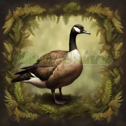 PANEL DRUKOWANY Z MCHU I PAPROCI- GĘŚ