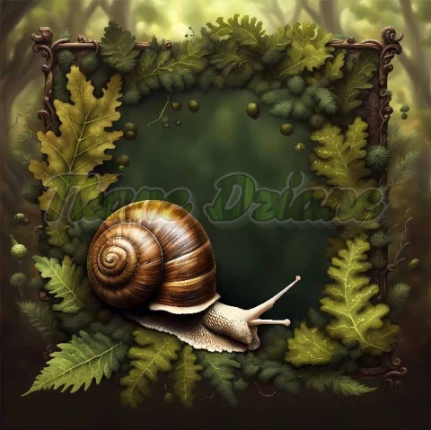 PANEL DRUKOWANY Z MCHU I PAPROCI- ŚLIMAK
