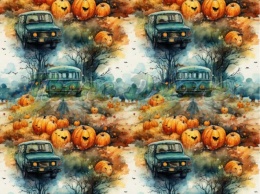 TKANINA DRUKOWANA HALLOWEEN NR 2