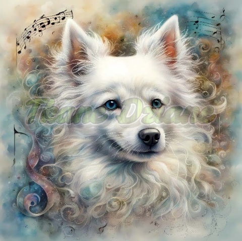 PANEL DRUKOWANY AKWARELOWE PSY -SZPIC JAPOŃSKI NR 90