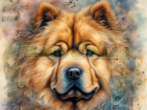 PANEL DRUKOWANY AKWARELOWE PSY -CHOW CHOW NR 73