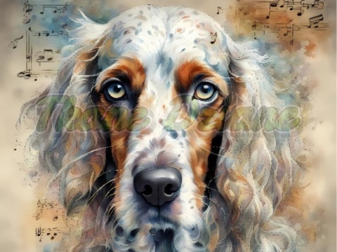 PANEL DRUKOWANY AKWARELOWE PSY -SETER ANGIELSKI NR 74