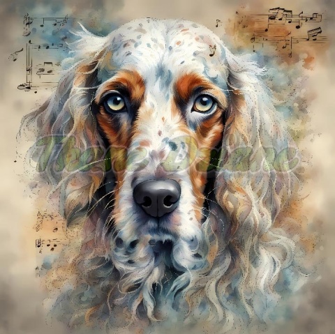 PANEL DRUKOWANY AKWARELOWE PSY -SETER ANGIELSKI NR 74