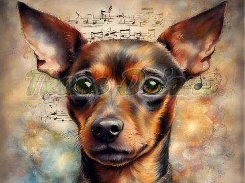 PANEL DRUKOWANY AKWARELOWE PSY -PINCZER MINIATUROWY NR 86