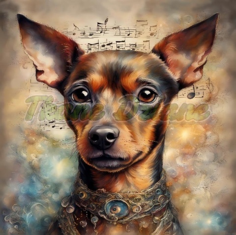 PANEL DRUKOWANY AKWARELOWE PSY -PINCZER MINIATUROWY NR 86