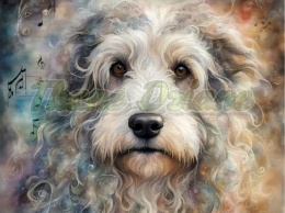 PANEL DRUKOWANY AKWARELOWE PSY -POLSKI OWCZAREK NIZINNY NR 84