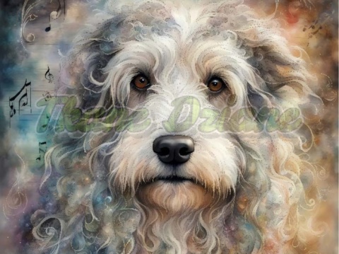 PANEL DRUKOWANY AKWARELOWE PSY -POLSKI OWCZAREK NIZINNY NR 84