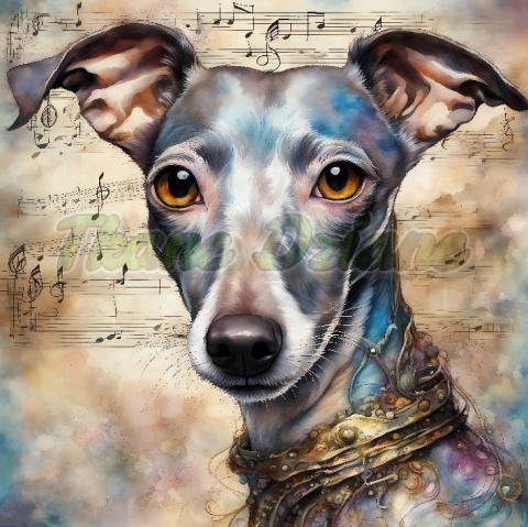 PANEL DRUKOWANY AKWARELOWE PSY -CHARCIK WŁOSKI NR 78