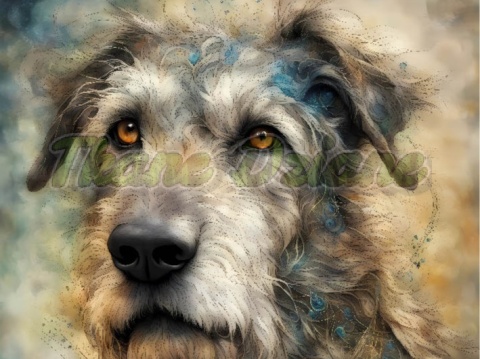 PANEL DRUKOWANY AKWARELOWE PSY -WILCZARZ IRLANDZKI NR 80