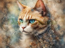 PANEL DRUKOWANY AKWARELOWY KOT - KOT RUDY NR 18