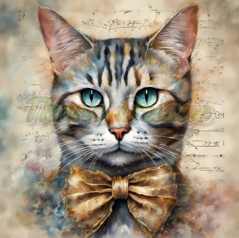 PANEL DRUKOWANY AKWARELOWY KOT - KOT AMERICAN SHORTHAIR NR 17