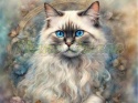 PANEL DRUKOWANY AKWARELOWY KOT - KOT BIRMAŃSKI NR 15