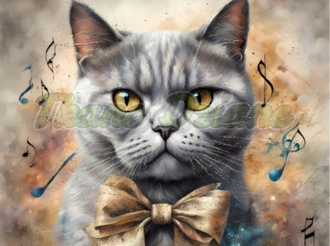 PANEL DRUKOWANY AKWARELOWY KOT - KOT BRITISH SHORTHAIR NR 14