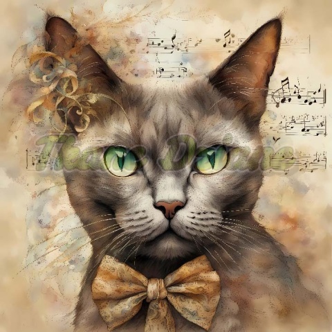 PANEL DRUKOWANY AKWARELOWY KOT - KOT BURMAŃSKI NR 13