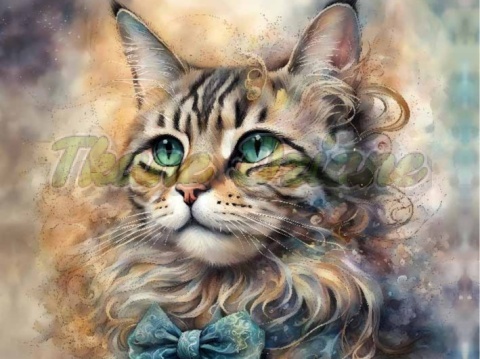 PANEL DRUKOWANY AKWARELOWY KOT - KOT MAINE COON NR 11